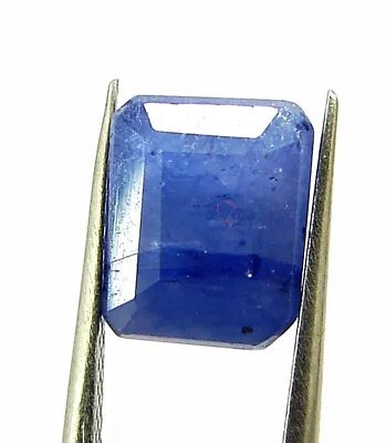 4.37 Ct Certified Natural Blue Sapphire Loose Gemstone Emerald Cut Stone- 131897 • £11.28