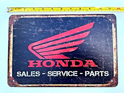 Honda Black Service Tin Sign Honda Motorcycles Dirt Bikes CBR 600 1000 RC51 Art • $11.95