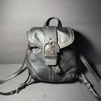 Vintage Coach Backpack Black Leather • $78.99