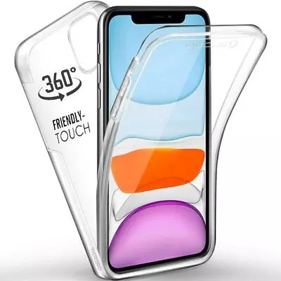 360 Case For IPhone 15 14 13 12 11 SE Clear Front Back Silicone Shockproof Cover • £0.99