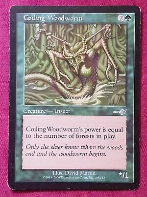 Magic The Gathering NEMESIS COILING WOODWORM Green Card MTG • $5.99