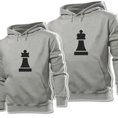 King & Queen Matching Print Sweatshirt Couples Hoodies Graphic Hoody Hooded Tops • $43.98