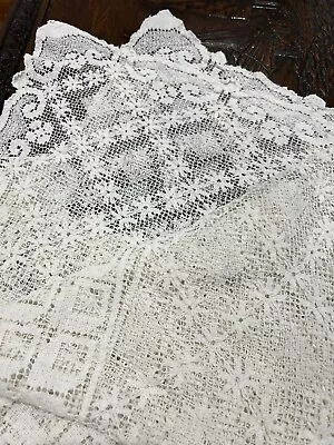 Superb VINTAGE Lace OBLONG Tablecloth  • $49