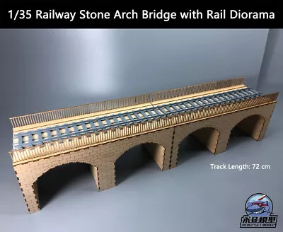 1/35 Railway Stone Arch Bridge With Rail Diorama Adapt For Trailer Train With Ta • $44.39