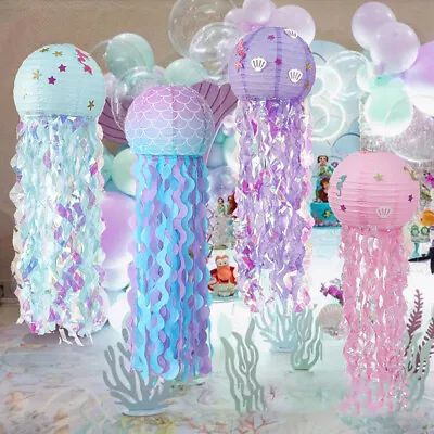 Mermaid Party Decoration DIY Hanging Jellyfish Lantern Little Mermaid Sea Pa__- • $8.12