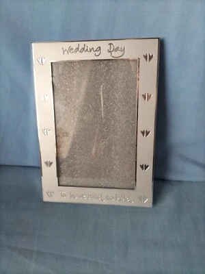 £4 • Buy Photo Frame. Wedding Day. Silver Colour. 14x9cm For Photo. 18x13cm Frame. 