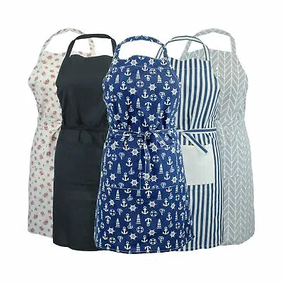 £3.49 • Buy 100% Cotton Kitchen Unisex Chef Cook BBQ Aprons. Available In 5 Designs
