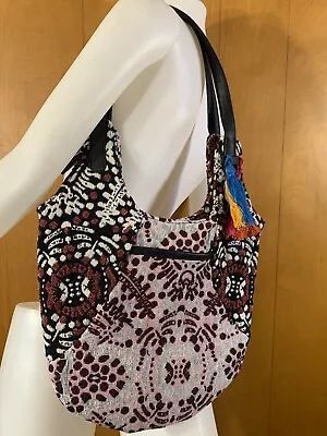 Volcom Handbag Women Harmony Hobo Jacquard Purse Shoulder Bag Boho Patchwork • $39.99