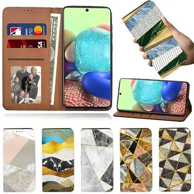 £4.49 • Buy Shape Leather Stand Cover Case For Samsung Galaxy A10E A20E A40 A41 A50 A70 A71