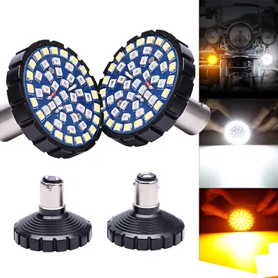 2Pcs 1157 Bullet Front LED Turn Signal Lights Bulb For Harley Davidson Motocycle • $21.99