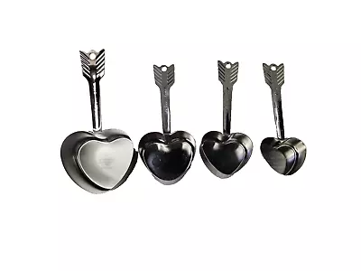 Heart Arrow Shaped Stainless Steel Measuring Cup Set Cooking Baking Kitchen • $12