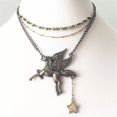 $310 • Buy Betsey Johnson Pegasus 'Fly With Me' Necklace Very RARE & HTF!