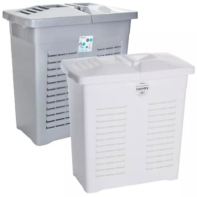 75l 75 Litre Large Plastic Laundry Linen Basket Washing Clothes Bin W Twin Lids • £299.99