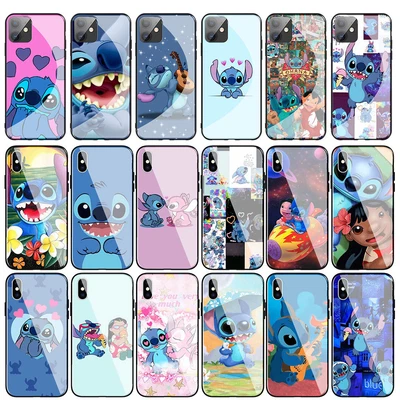 £7.19 • Buy Cartoon Lilo Stitch Tempered Glass Case For IPhone 13 14 15 Pro Max Mini Plus