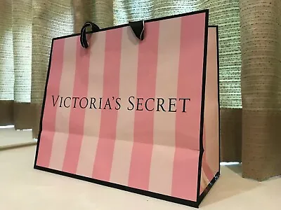 Victoria's Secret MEDIUM Glossy Paper Shopping Gift Bags - Pink Stripe 3 Bags • $12.50
