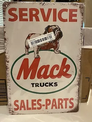 Mack Trucks Service Dealership Metal Tin Sign Dog Home Decor Reproduction • $7