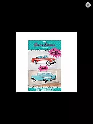 £3.75 • Buy Pack 2 50's Style Cars Scene Setters1950's Party Decoration