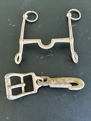 Lot 3 Vtg Horse Tack Bit Clasp Buckle Western  Antique Cowboy Rustic Farm Patina • $45