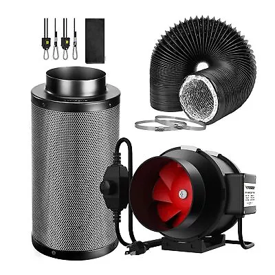 VIVOSUN 6 Inch Inline Fan Carbon Filter Ducting Kit Grow Tent Plant Ventilation • $170.99