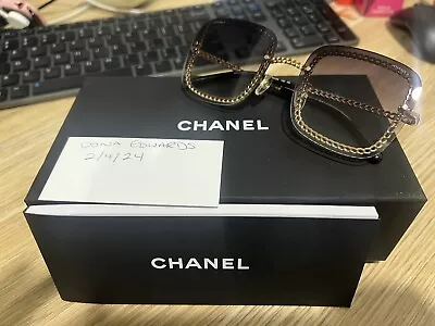 CHANEL AUTHENTIC 4244 C.395/S6 SQUARE SUNGLASSES MADE IN ITALY • $550