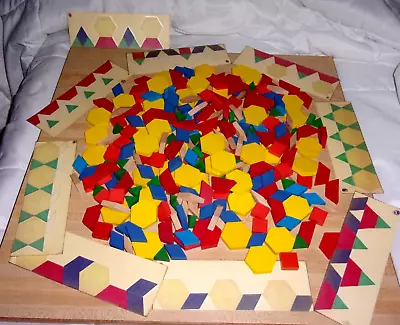 Thick Wood Math Manipulatives Geometric Learning & Design Cards • $11.99