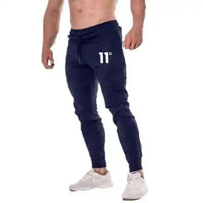 Men Tracksuit Bottoms Pants With Pockets Casual Joggers Sport Gym Sweatpant Blue • £14.99