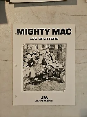 Mighty MAC Log Splitter Sales Brochure Spec Sheet Amerind MacKissic  • $7.15