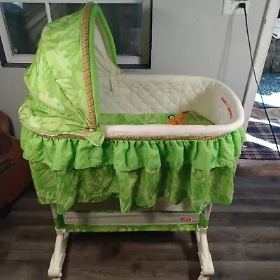 Vintage Fisher Price Rainforest  Rocking Baby Bed Bassinet Cradle HTF • $179.99