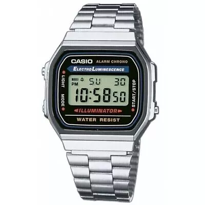 CASIO Retro Classic Unisex Digital Bracelet Watch-A168WA- Silver-2Year Warranty • $16.99