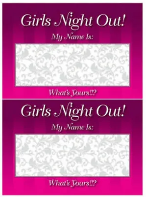 Bachelorette / Hens Night Party Supplies Girl's Night Out Name Tags (Pk.16) • $5.95