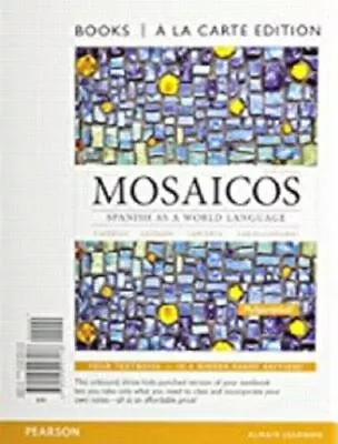 Mosaicos Spanish As A World Langugae By Guzmana La Carte • $12.99