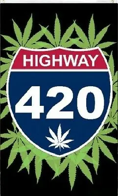 3X5 HWY 420 WEED HIGHWAY MARIJUANA FLAG VERTICAL BANNER 100D 5X3 Woven Flag • $12.88