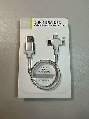 Charging & Sync Cable 3-in-1 Braided Charger 3 Ft • $4.90