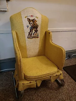 Mid Century Vinyl Baby/Toddler Booster Seat Bambi & Bunnies Doll Wonda-Chair  • $35