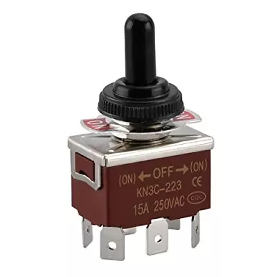 Metal Toggle Switch DPDT Momentary 3 Position ON/Off/ON 250VAC 15A 6 Tab Term... • $13.64