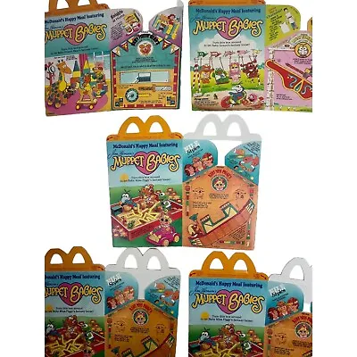 Vintage 1987 McDonalds Happy Meal Box Muppet Babies Missy Piggy Fozzie Gonzo 5 • $15