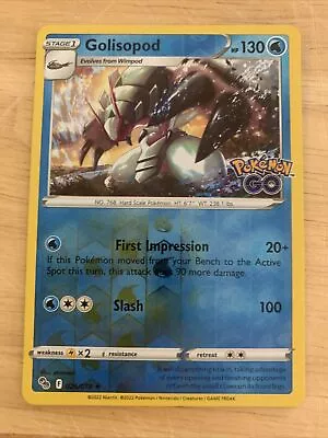 $2.20 • Buy Golisopod - 026/078 - Reverse Holo - Pokemon Go - NM/M - Pokemon Card