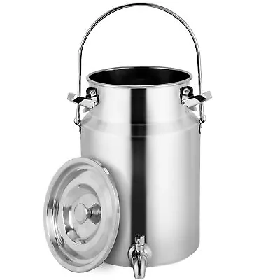 304 Stainless Steel Milk Can With Spigot 1.3 Gallon 5 Liter Metal Water Bever... • $106.94