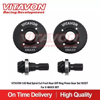 VITAVON 1.65Mod V3 Spiral Cut F&R Diff Ring Pinion Gear Set 10/32T For XMAXX XRT • $152