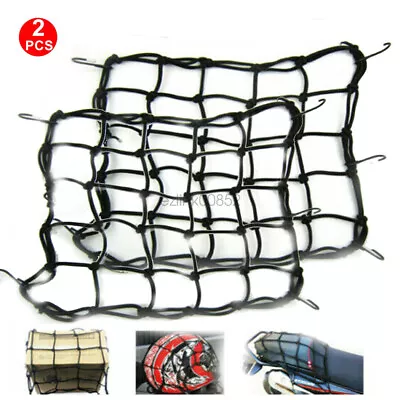 2Pcs Cargo Net Motorcycle Helmet Mesh Luggage Tie Down Bungee Cord Black • $9.99