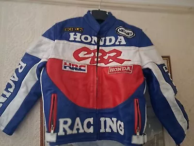 Honda Vintage Cbr Racing Leather Jacket Childs Xs  • £29.99