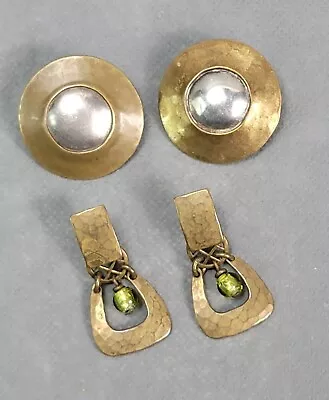 Vintage Signed MB SF MARJORIE BAER Hand Crafted EARRINGS Lot Of 2 PAIRS • $33.74