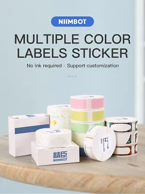 $16 • Buy NIIMBOT D11/D110 Printer Label Paper/Thermal Labelling Sticker Tape WHITE/COLOUR