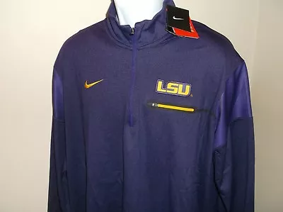 LSU Tigers Nike Performance Half Zip Jacket Men's Medium New With Tags Free Ship • $36.99