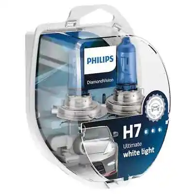 H7 PHILIPS Diamond Vision 5000K Ultimate White Light Bulbs Globe Genuine • $52.50