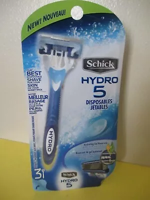 Schick Hydro 5 Men's Disposable Razors 1 Pack Of 3 Razors DISCONTINUED • $29.99