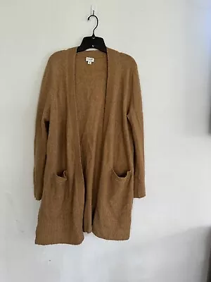 J Crew Womens Long Line Cocoon Soft Open Cardigan Sweater Brown Size Medium • $27.99