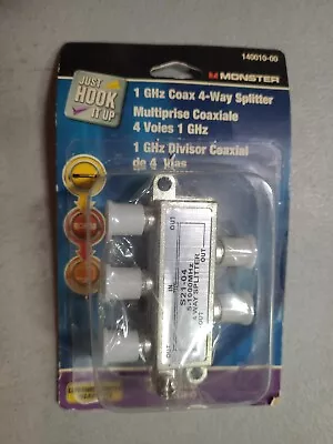 Monster 1 GHZ Coax 4-Way Splitter    (140010-00)  FS  • $6.99