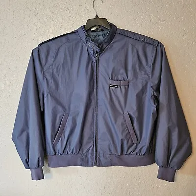 Vintage 80's Members Only Racer Jacket Size XXL Slate Blue Pockets Lined • $40