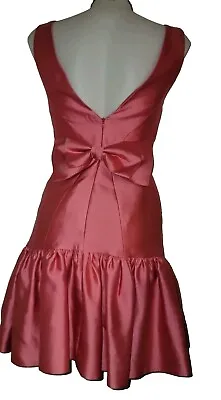 Vintage Milly Of New York Pink Silk Wool Bow Wedding Guest Cocktail Dress Sz 6 • $160